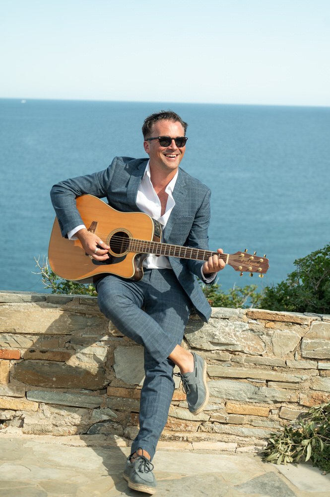 Lois and Nathan during their wedding ceremony at Villa Delenia