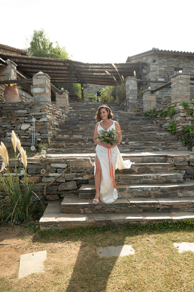 Lois and Nathan during their wedding ceremony at Villa Delenia