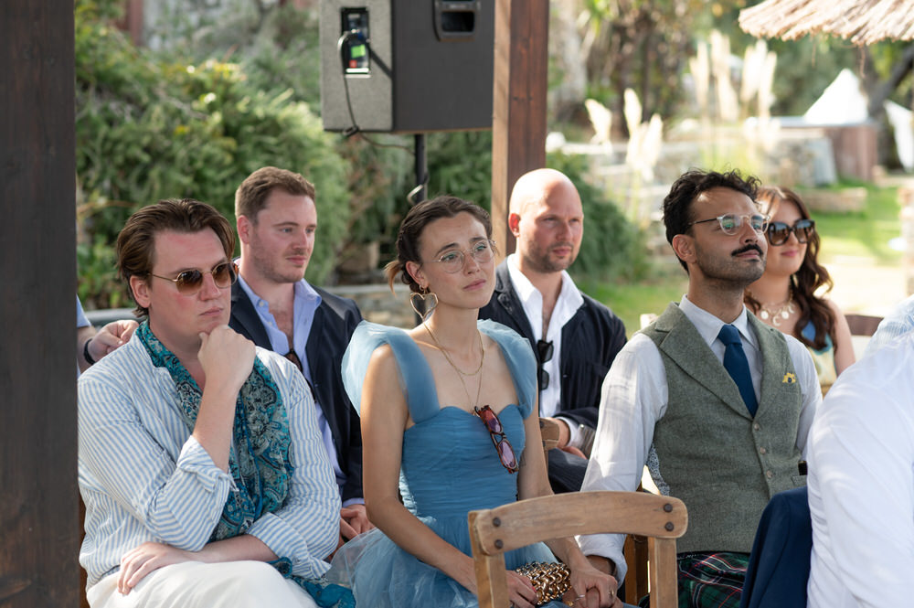 Lois and Nathan during their wedding ceremony at Villa Delenia