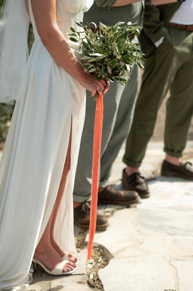 Lois and Nathan during their wedding ceremony at Villa Delenia
